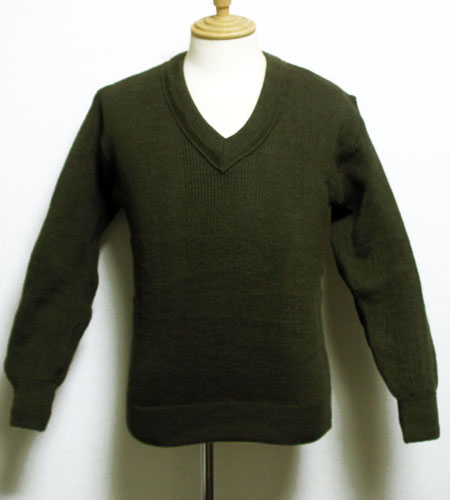 デッドストック未使用品　Vネックセーター　英国製　コットン　希少Sサイズ