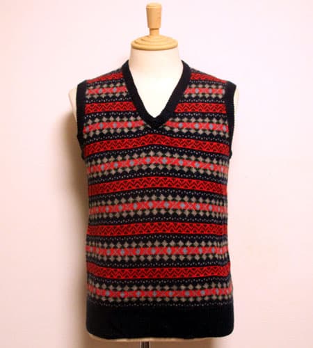 [古着/USED] 70's フランス製 フェアアイル柄　シェットランドベスト