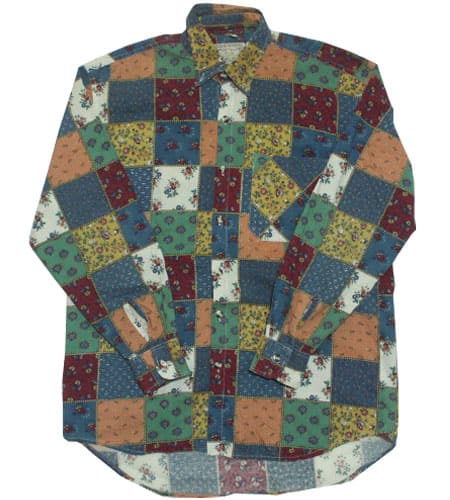 [古着/USED]  フランス製 パッチワークパターンシャツ