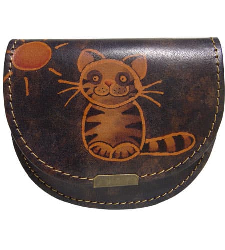 [古着/USED]   レザー　ネコの小銭入れ